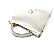 Dolce & Gabbana Sicily Small Pelle Saffiano Panna