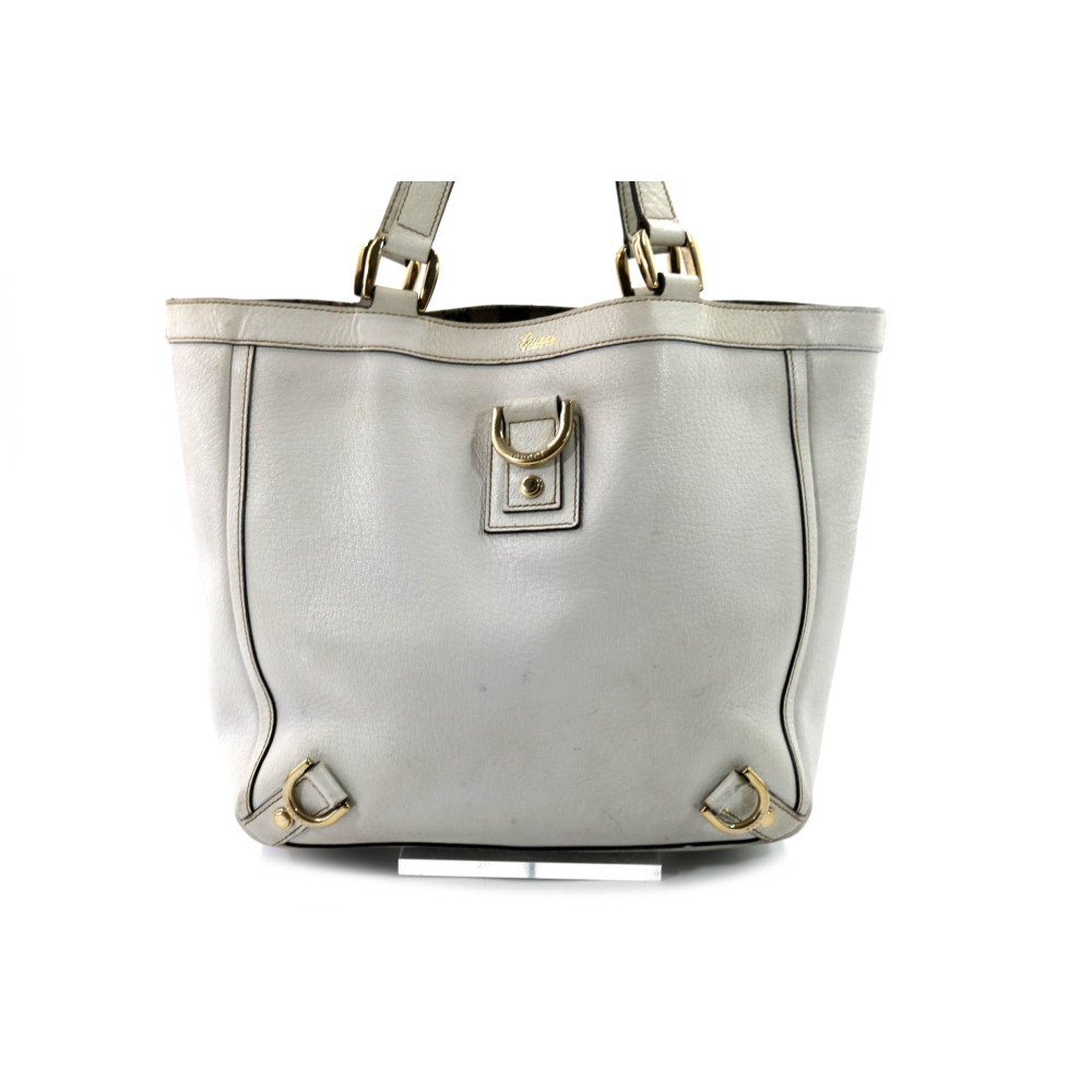 Gucci Abbey D Ring Vintage Pelle Bianca
