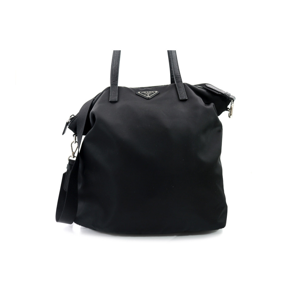 Prada Shopper Tela Vela Nera