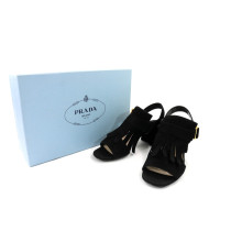 Prada Sandali Pelle Scamosciata Nera