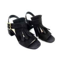Prada Sandali Pelle Scamosciata Nera
