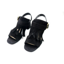 Prada Sandali Pelle Scamosciata Nera