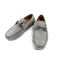 Ferragamo Mocassino Parigi Pelle Scamosciata Grigia