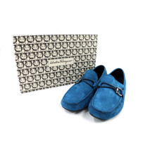 Ferragamo Mocassino Pelle Scamosciata Blu