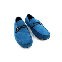 Ferragamo Mocassino Pelle Scamosciata Blu