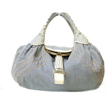 Fendi Spy Tessuto Riagato Bianco e Blu