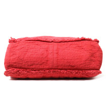 Chanel Cabas Deauville Tessuto e Pelle Rosso