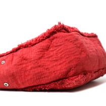 Chanel Cabas Deauville Tessuto e Pelle Rosso