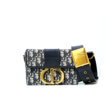 Dior Montaigne 30 Tela Oblique Blu