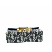 Dior Montaigne 30 Tela Oblique Blu