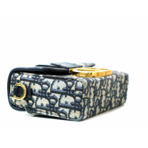 Dior Montaigne 30 Tela Oblique Blu