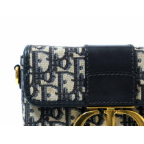 Dior Montaigne 30 Tela Oblique Blu