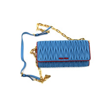 Miu Miu Pochette Pelle Blu