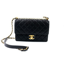 Chanel Tracollina Pelle Nera