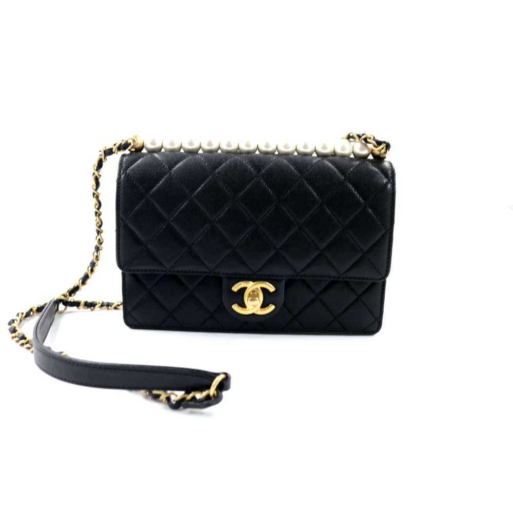 Chanel Tracollina Pelle Nera