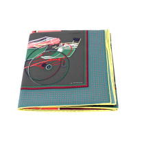 Hermes Foulard "Les Voyture à Transformation" Seta Verde