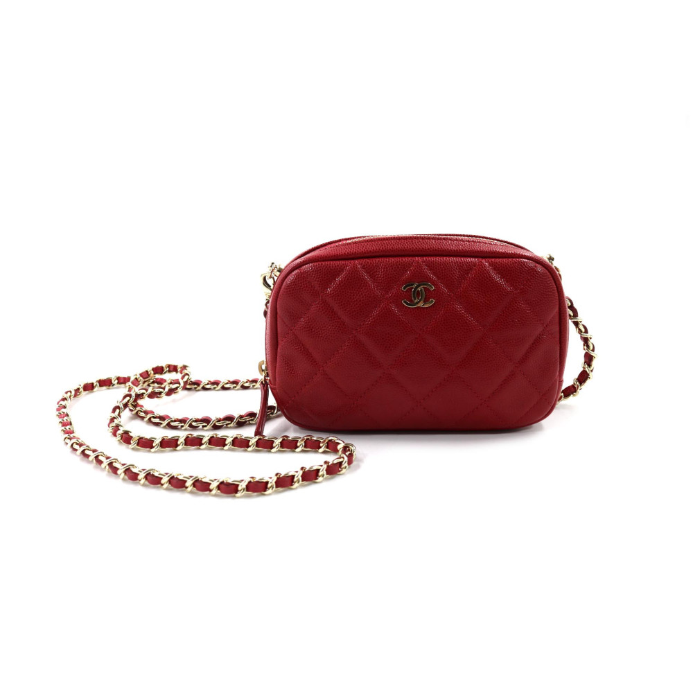 Chanel Tracollina Pelle Rossa