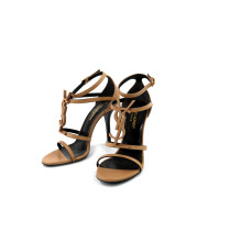 Saint Laurent Sandali Cassandra Pelle Marrone