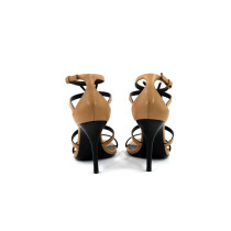 Saint Laurent Sandali Cassandra Pelle Marrone