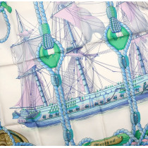 Hermes Foulard "Tribord" Seta Azzurra