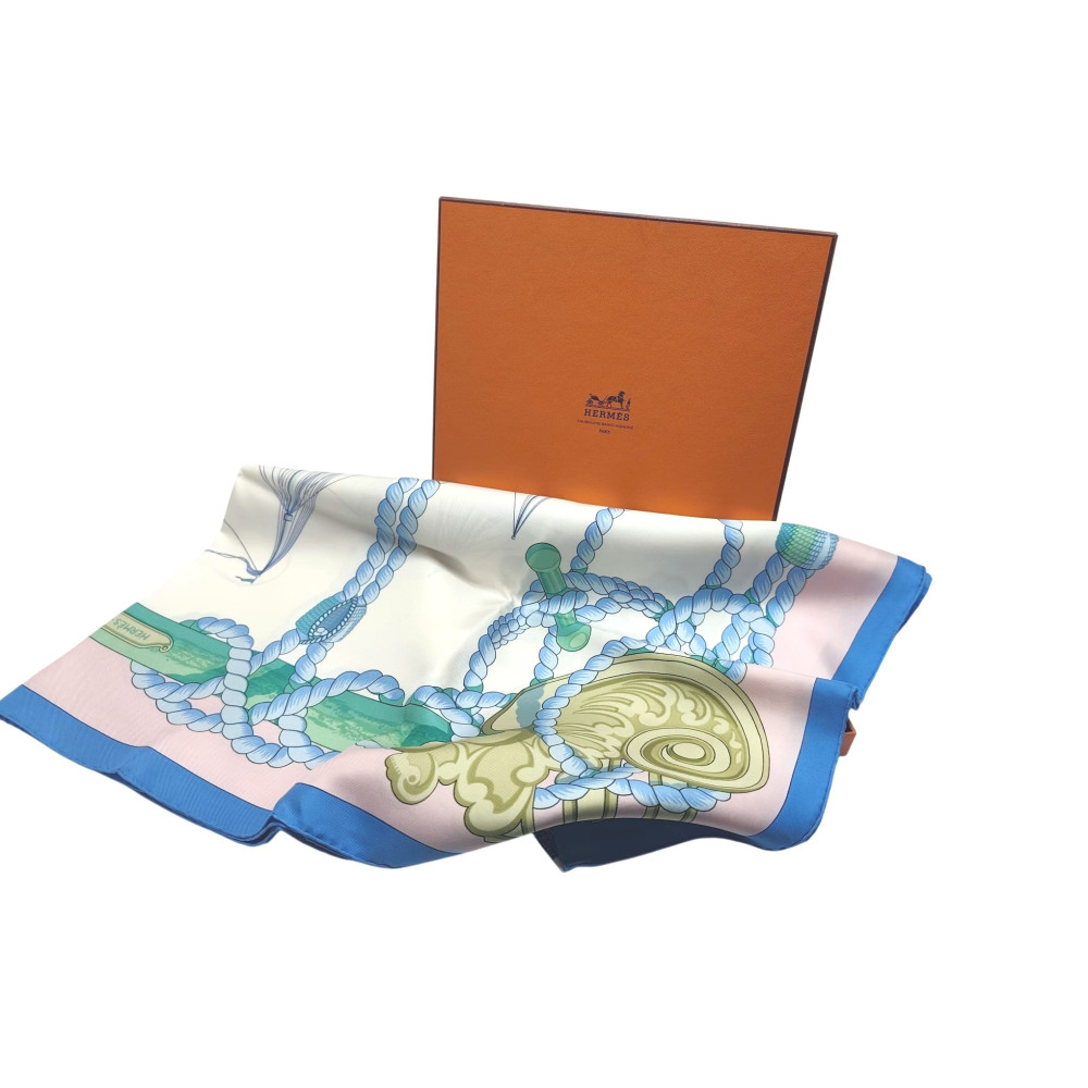 Hermes Foulard "Tribord" Seta Azzurra