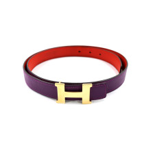 Hermes Cintura Pelle Viola e Rossa