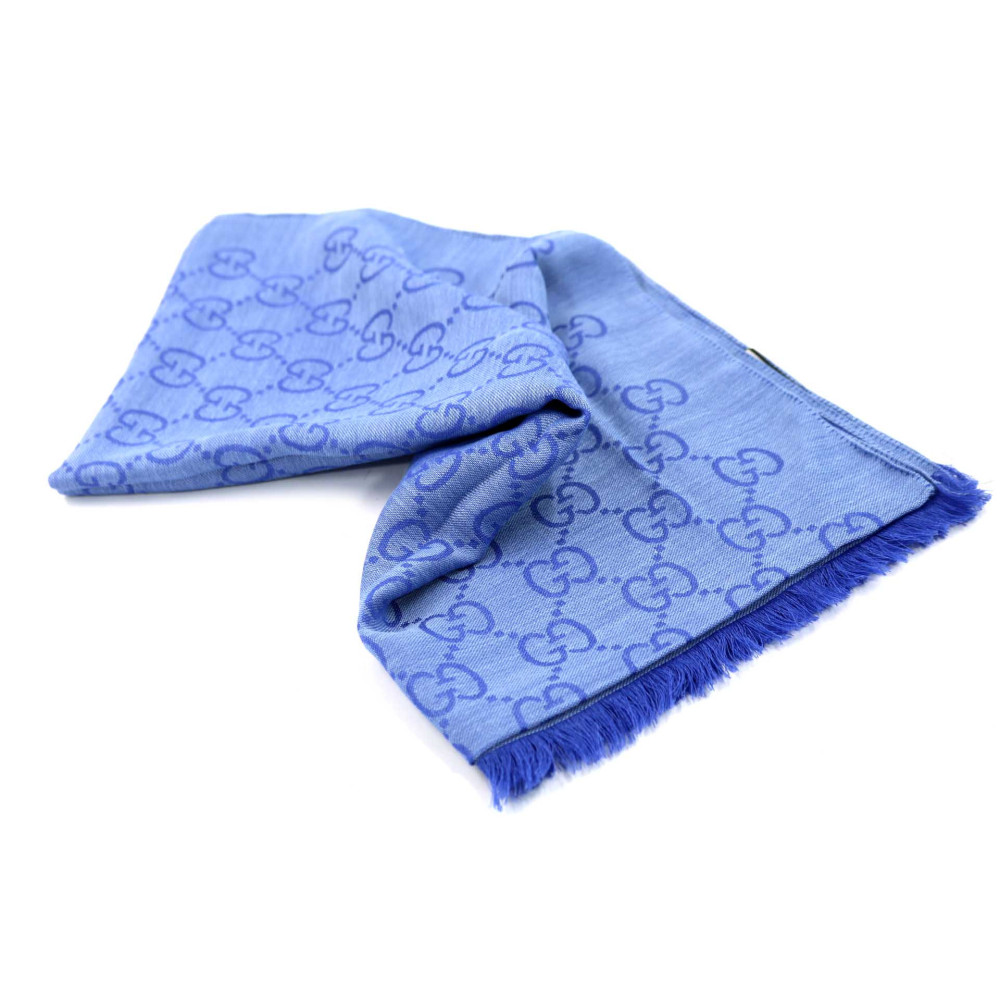 Gucci Stola Lana e Seta Blu