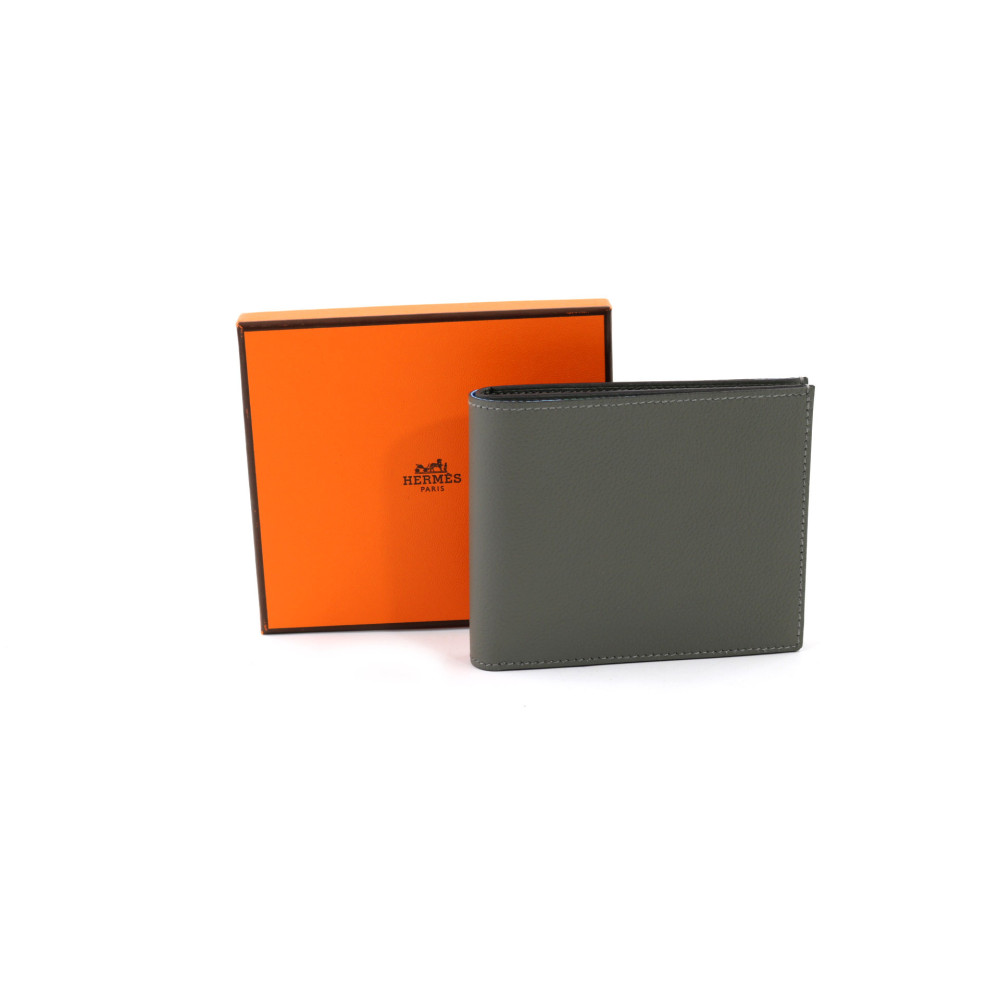 Hermes Portafoglio Citizen Will Compact Pelle Grigio Fango
