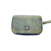Chanel Portacarte Denim Blu