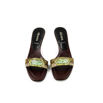 Prada Ciabatte Pitone Marrone e Verde