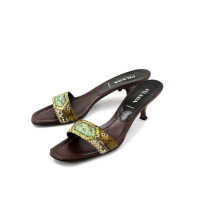 Prada Ciabatte Pitone Marrone e Verde