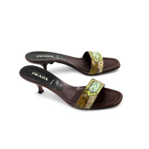 Prada Ciabatte Pitone Marrone e Verde