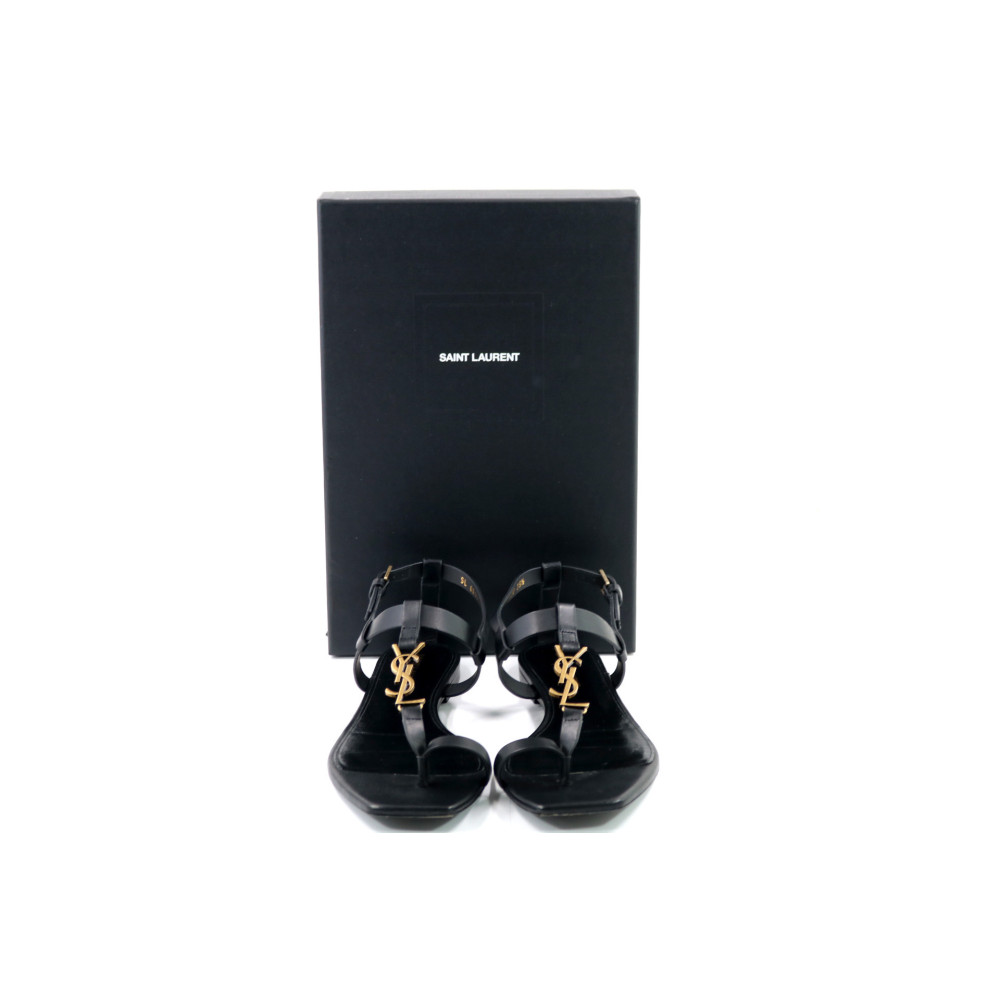 Saint Laurent Sandali Cassandra Pelle Nera