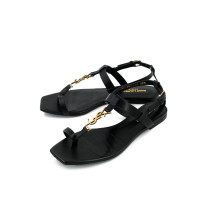 Saint Laurent Sandali Cassandra Pelle Nera