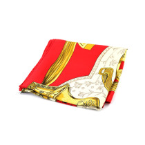 Hermes Foulard "Etriers" Seta Rosso e Oro
