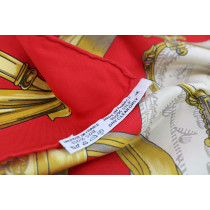 Hermes Foulard "Etriers" Seta Rosso e Oro