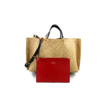 Valentino Tote V Sling Rafia Beige