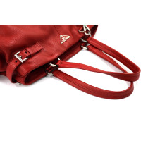 Prada Tote Side Pocket Pelle di Vitello Rossa