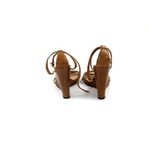 Dolce & Gabbana Sandali Zeppa Pelle Beige Oro