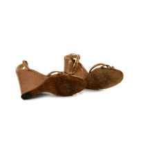 Dolce & Gabbana Sandali Zeppa Pelle Beige Oro