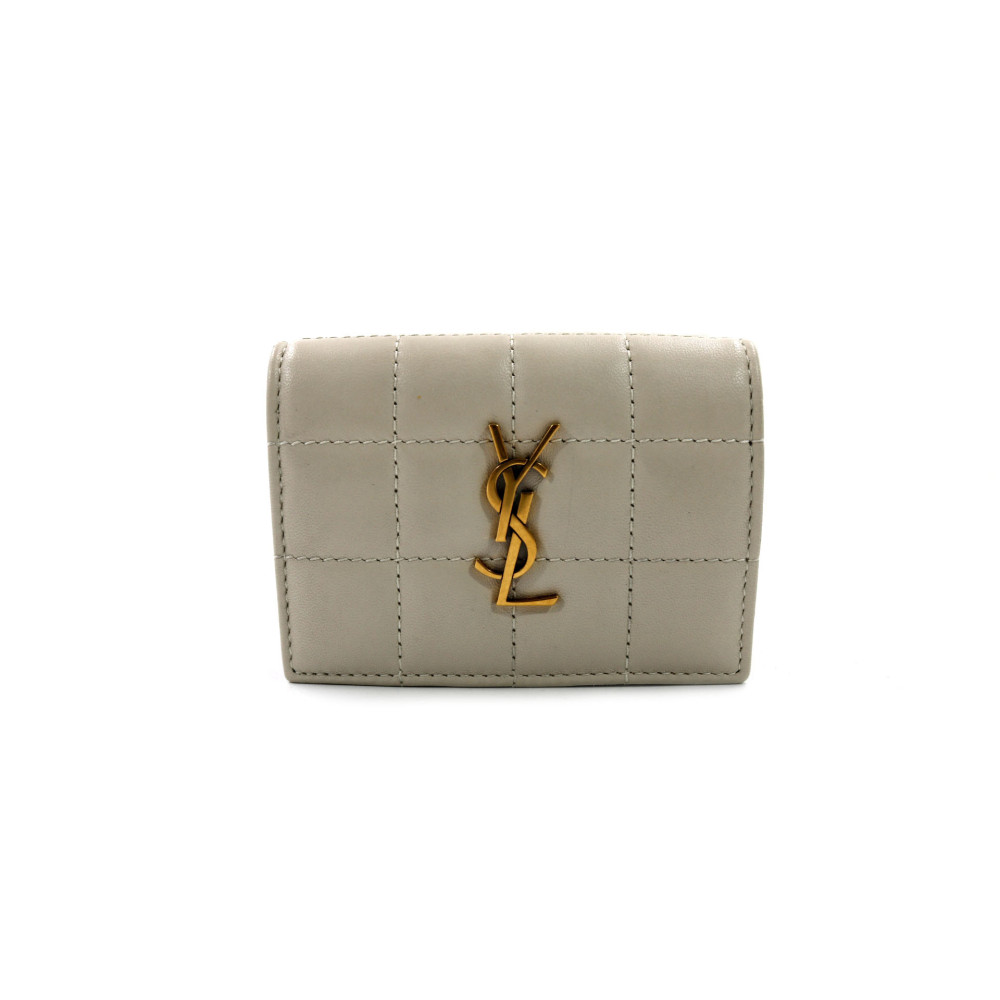 Saint Laurent Portafoglio Cassandre Pelle Bianca