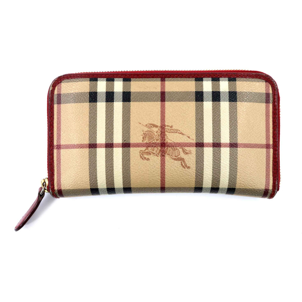 Burberry Portafoglio Maymarket Pelle Beige e Rossa