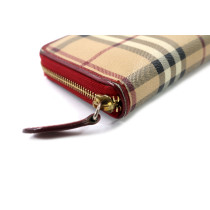 Burberry Portafoglio Maymarket Pelle Beige e Rossa
