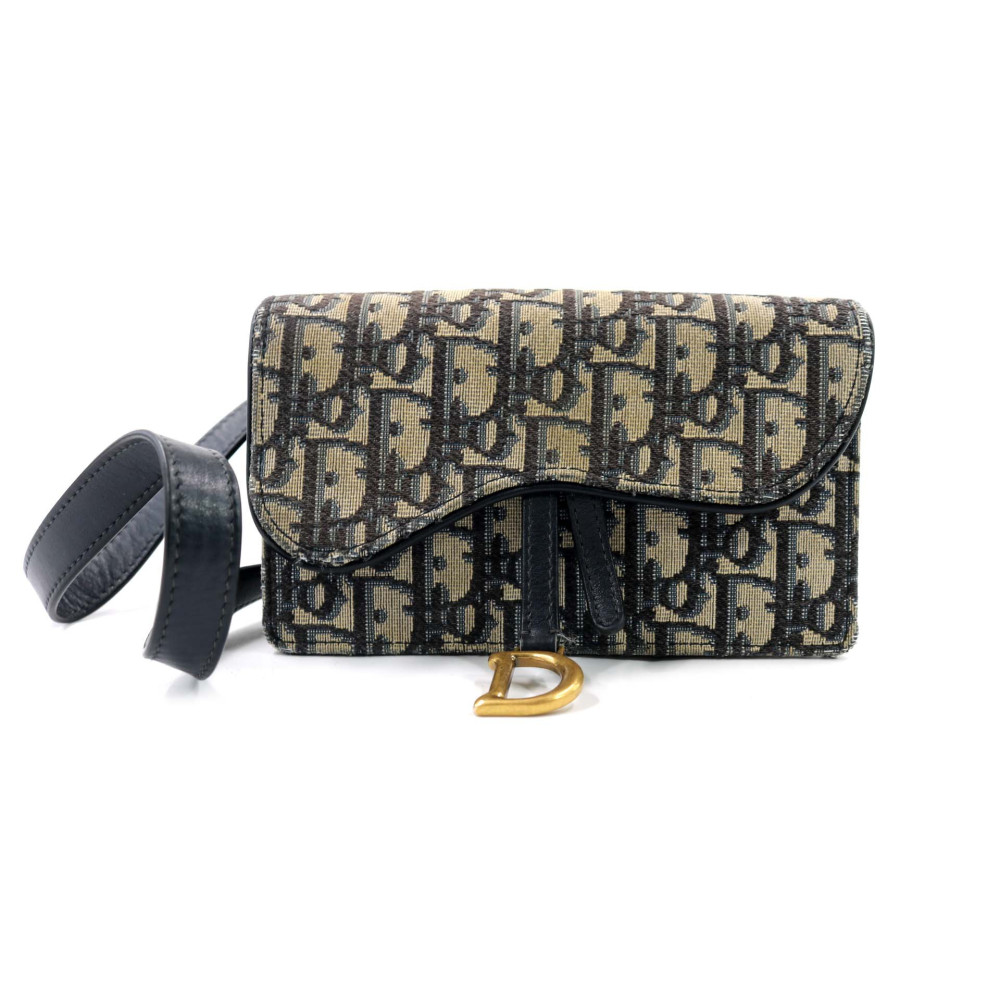 Dior Pochette Saddle Tela Blu