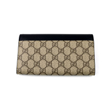 Gucci Portafoglio GG Beige e Pelle Nera