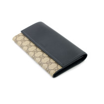 Gucci Portafoglio GG Beige e Pelle Nera