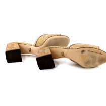 Dolce & Gabbana Ciabattina Pelle e Tela Damascata Oro