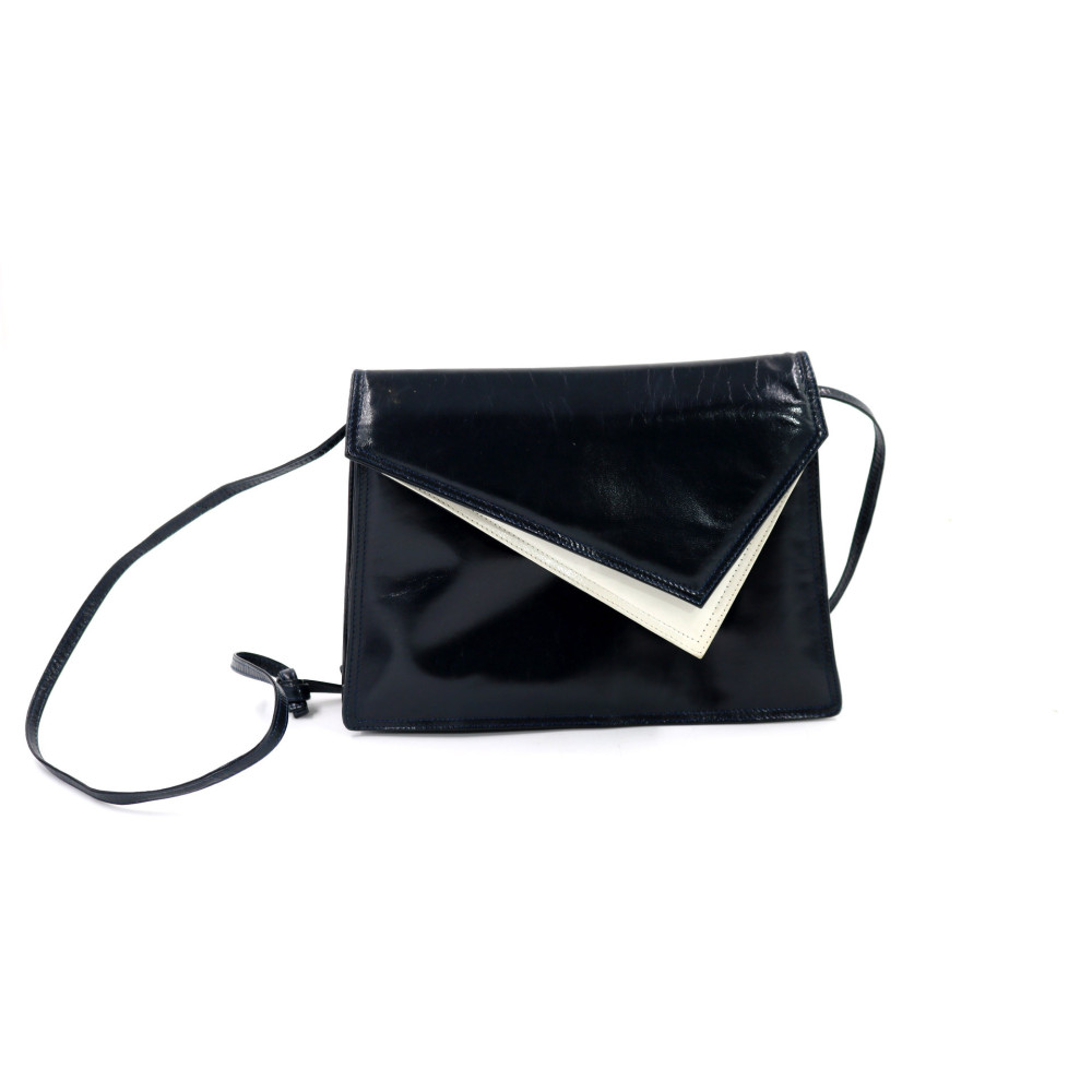 Bottega Veneta Shopping Vintage Pelle Blu e Panna