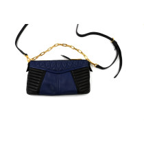 Miu Miu Pochette Biker Pelle Nera e Blu