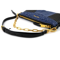 Miu Miu Pochette Biker Pelle Nera e Blu